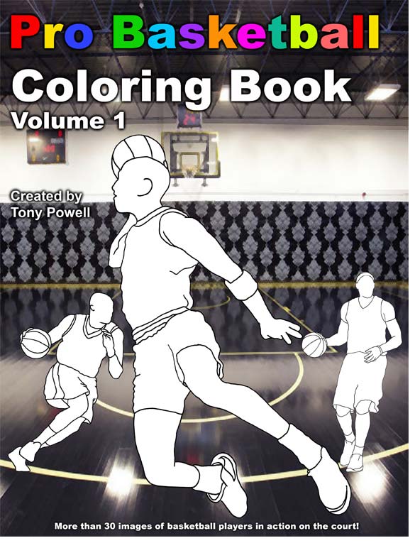Pro Basketball Coloring Book by Tony Powell - Click Image to Close