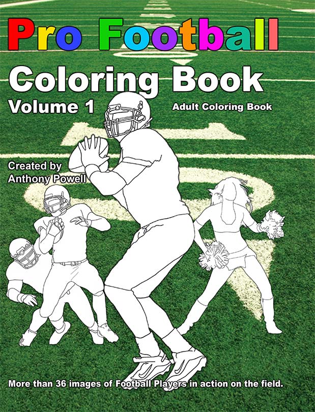 Pro Football Adult Coloring Book by Anthony Powell