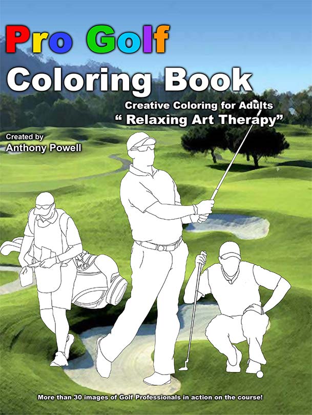 Pro Golf Adult Coloring Book by Tony Powell