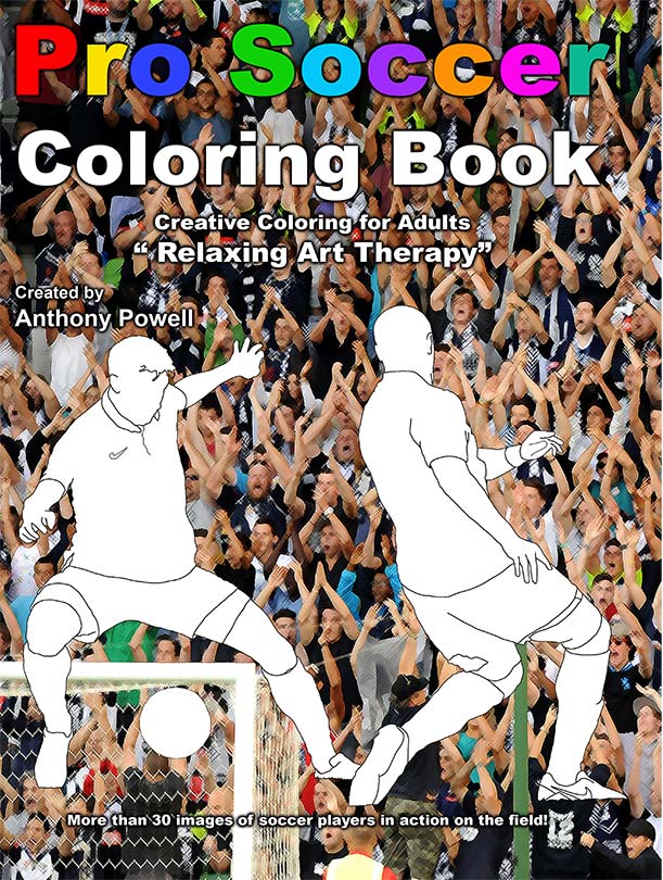 Pro Soccer Adult Coloring Book by Tony Powell