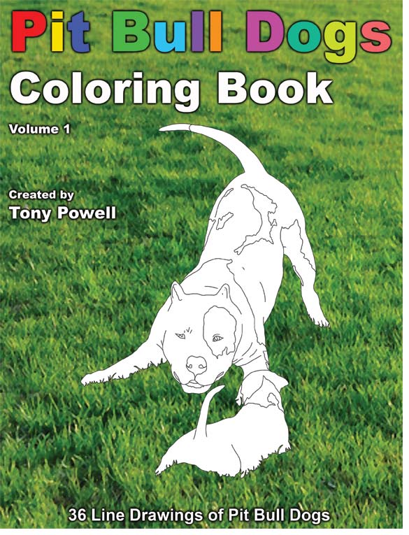 Pit Bull Dog Coloring Book by Tony Powell - Click Image to Close